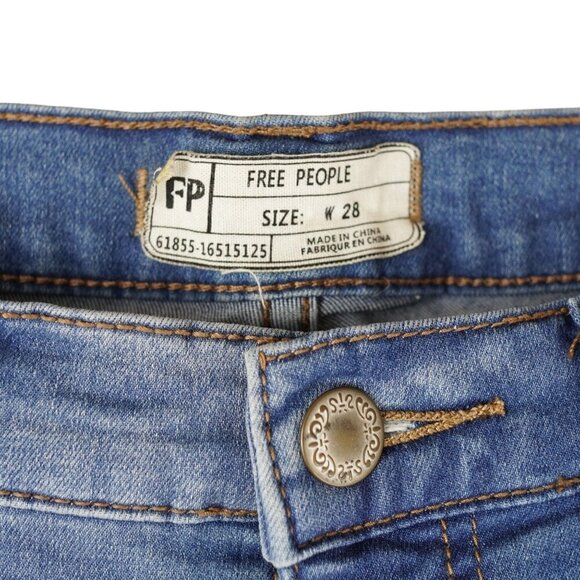 Free People‎ Womens Wide Leg Jeans Size 28 Blue Denim - Picture 4 of 7